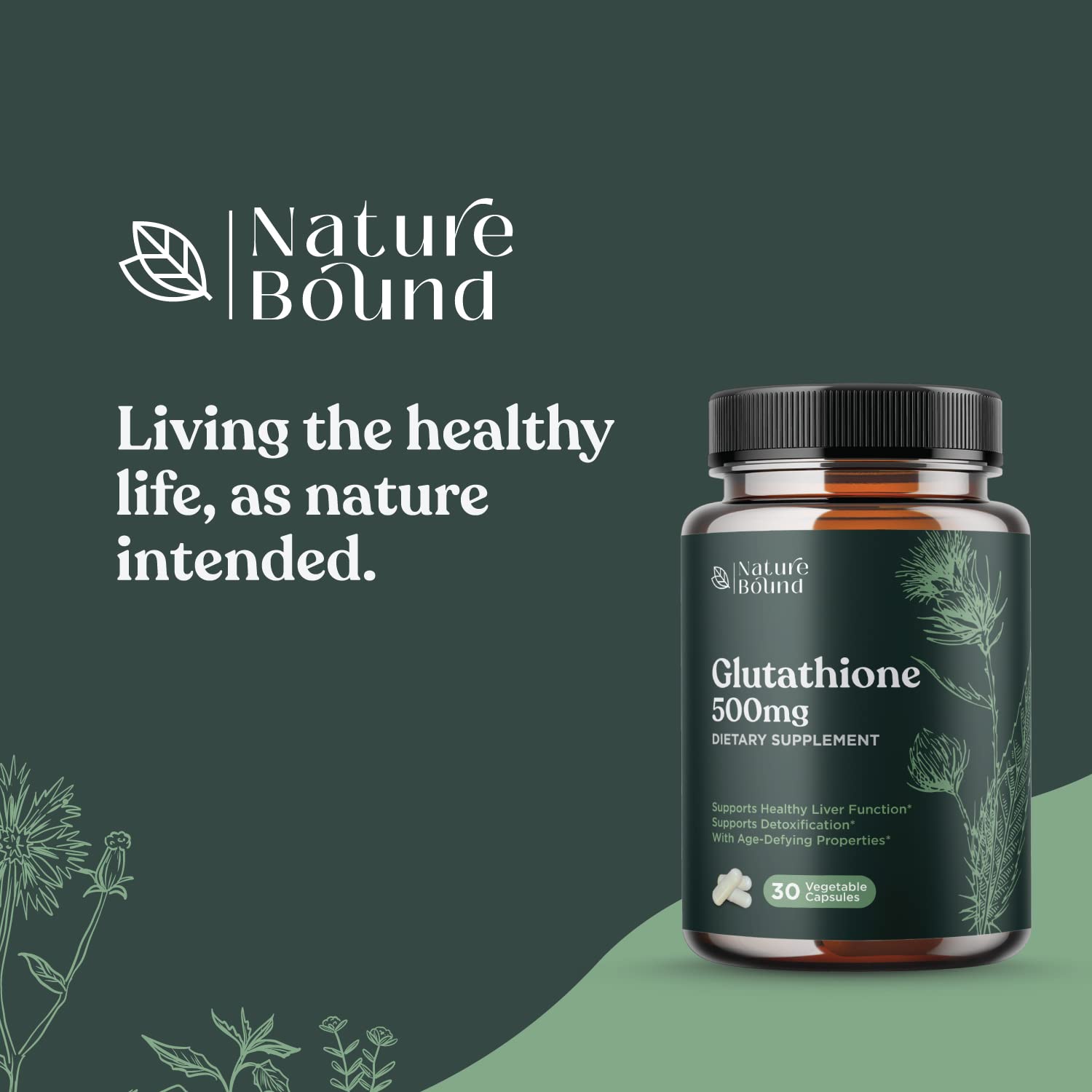 Nature Bound Milk Thistle Capsules 500mg with measuring spoon