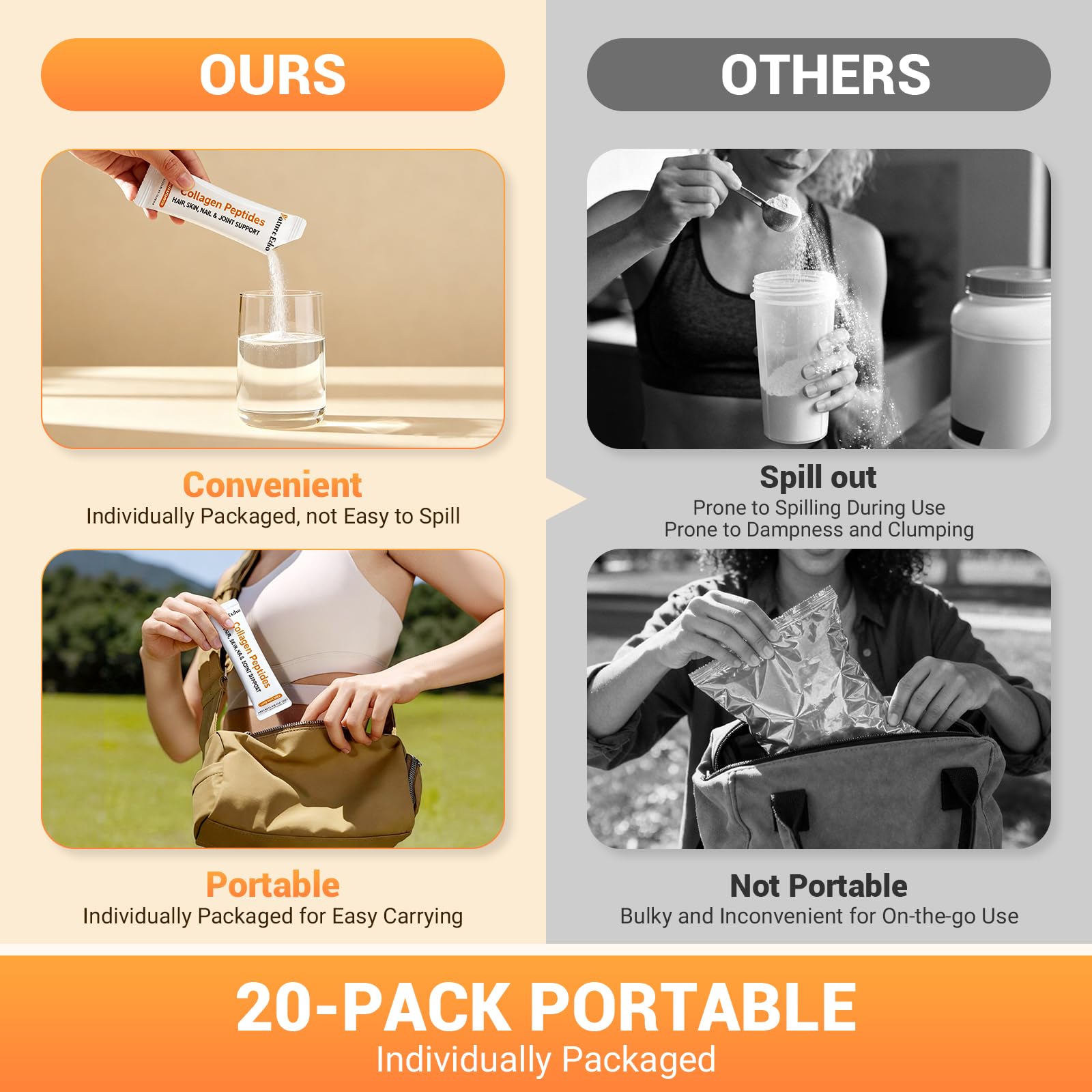 Nature Echo Collagen Peptides displayed with other supplements