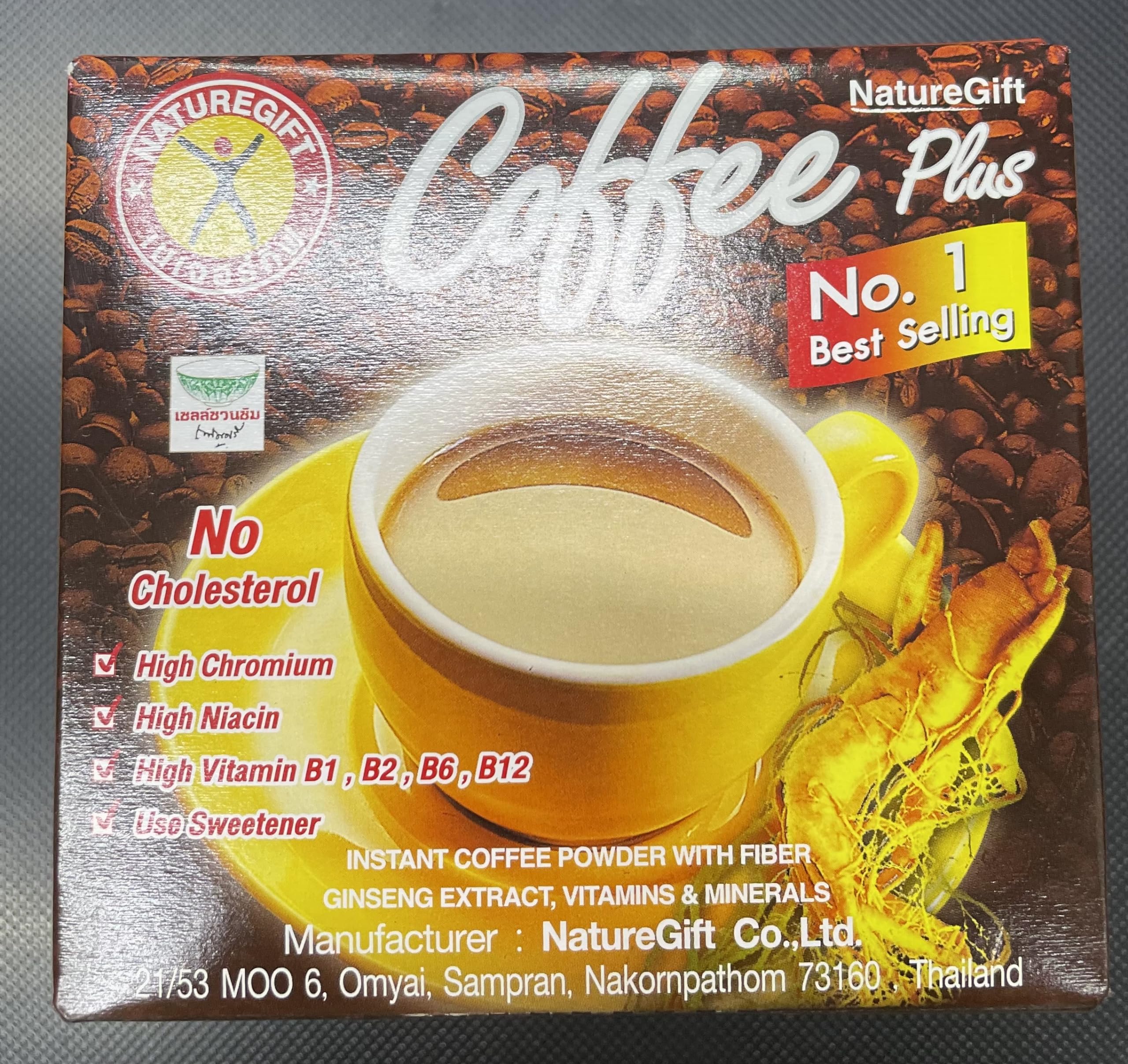 Nature Gift Coffee Plus with Ginseng coffee blend in a bowl