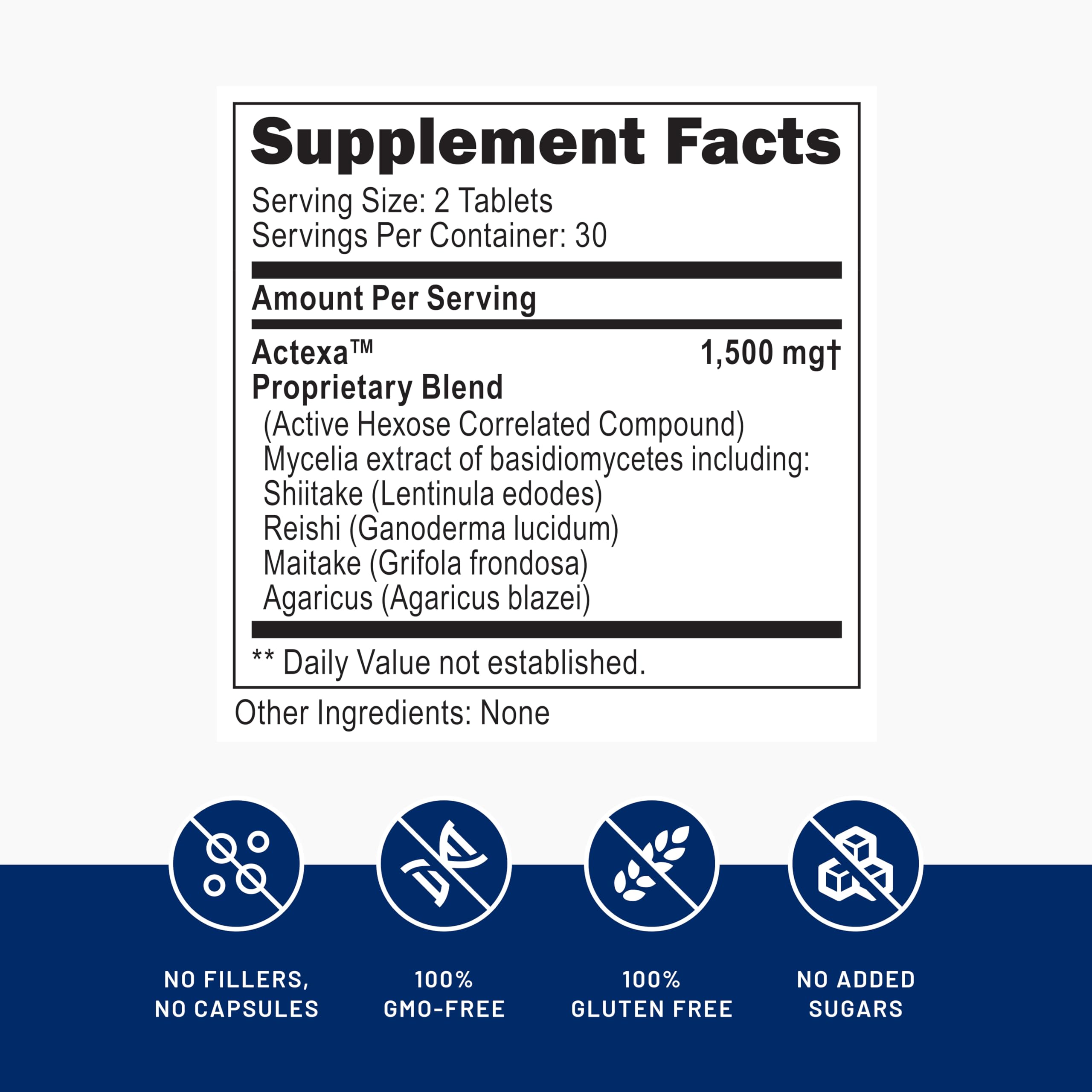 Nature Helix Actexa Mushroom daily wellness Support Tablets side view
