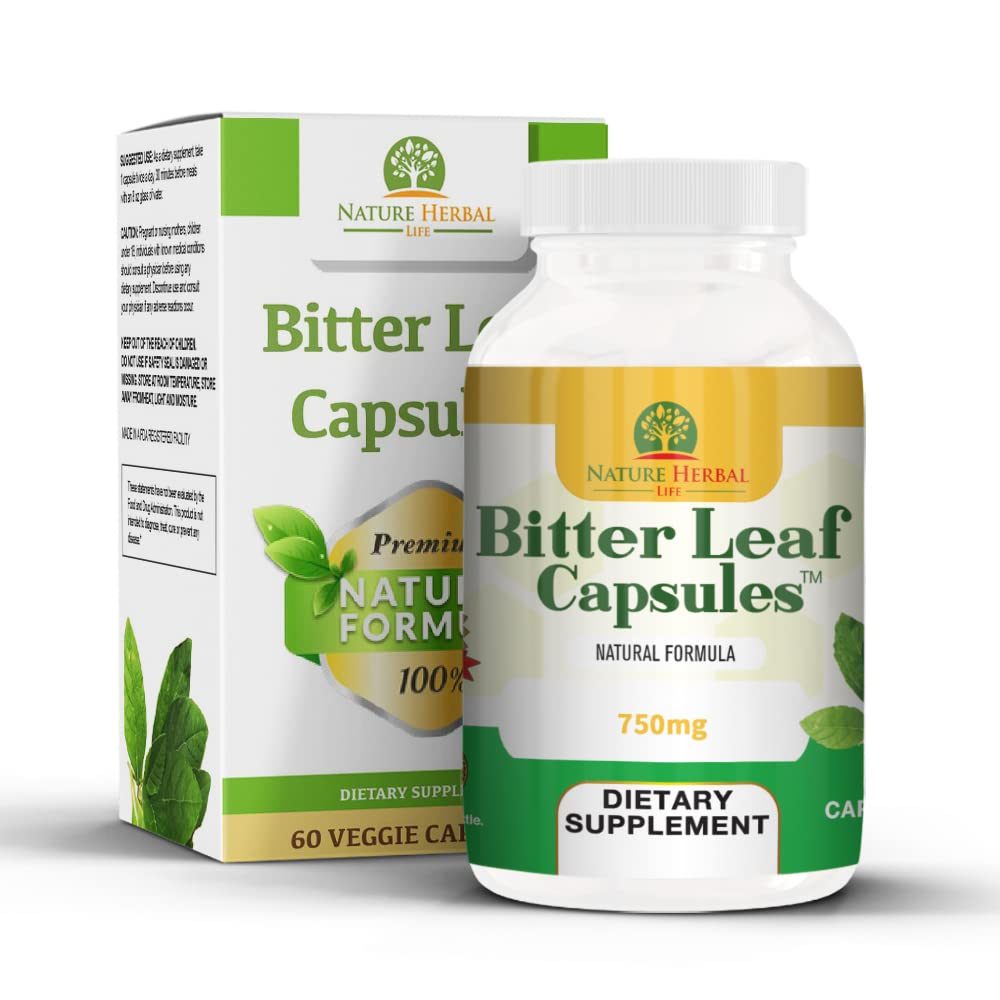 Nature Herbal Life Bitter Leaf Capsules 750mg front view