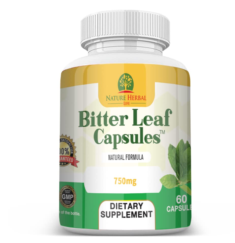 Nature Herbal Life Bitter Leaf Capsules 750mg side view