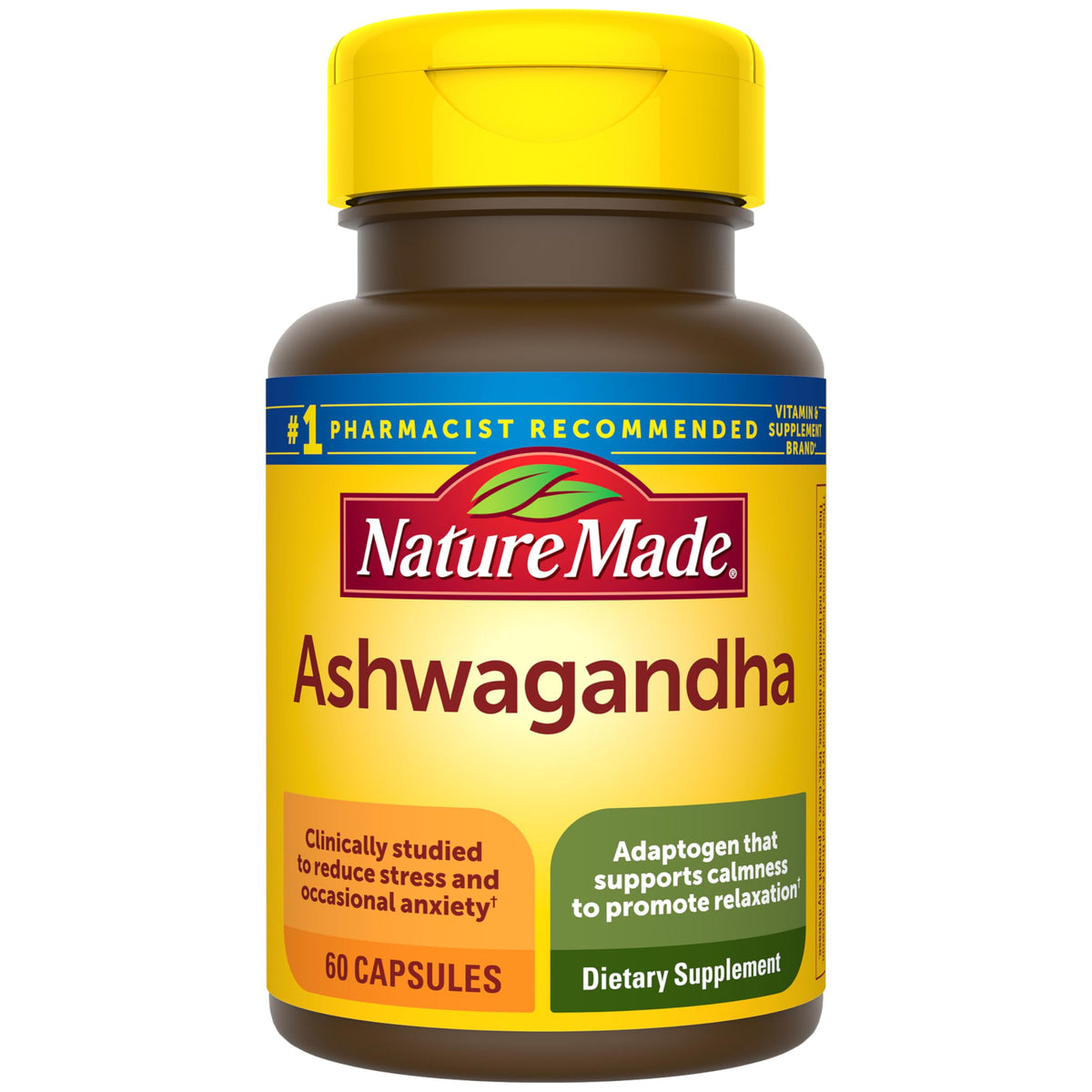 Nature Made Ashwagandha Capsules 60 Count front view