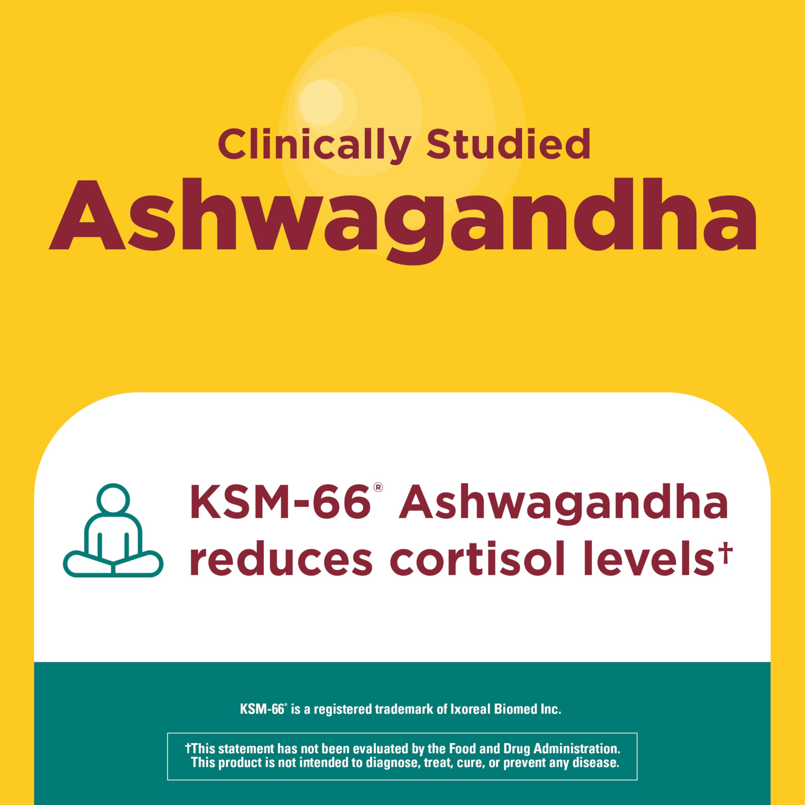 Nature Made Ashwagandha + Reishi Mushroom Capsules bottle with label