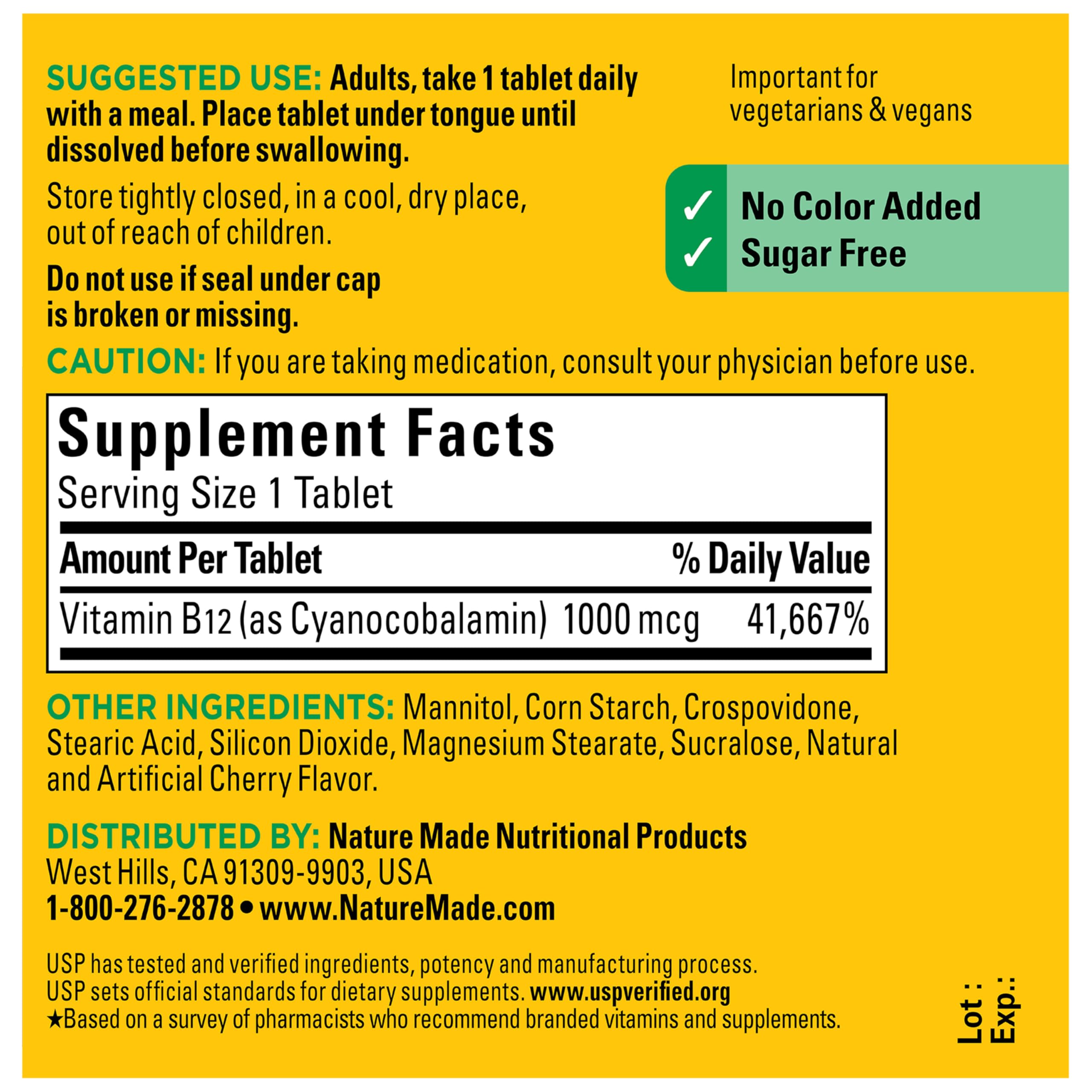 Nature Made B12 1000 mcg Fast Dissolve Tablets in a daily supplement setup