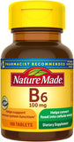 Nature Made B6 100mg supplement bottle front view