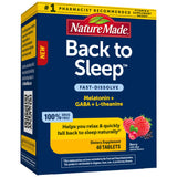 Nature Made Back to Sleep Melatonin 1mg fast-dissolve tablets front view