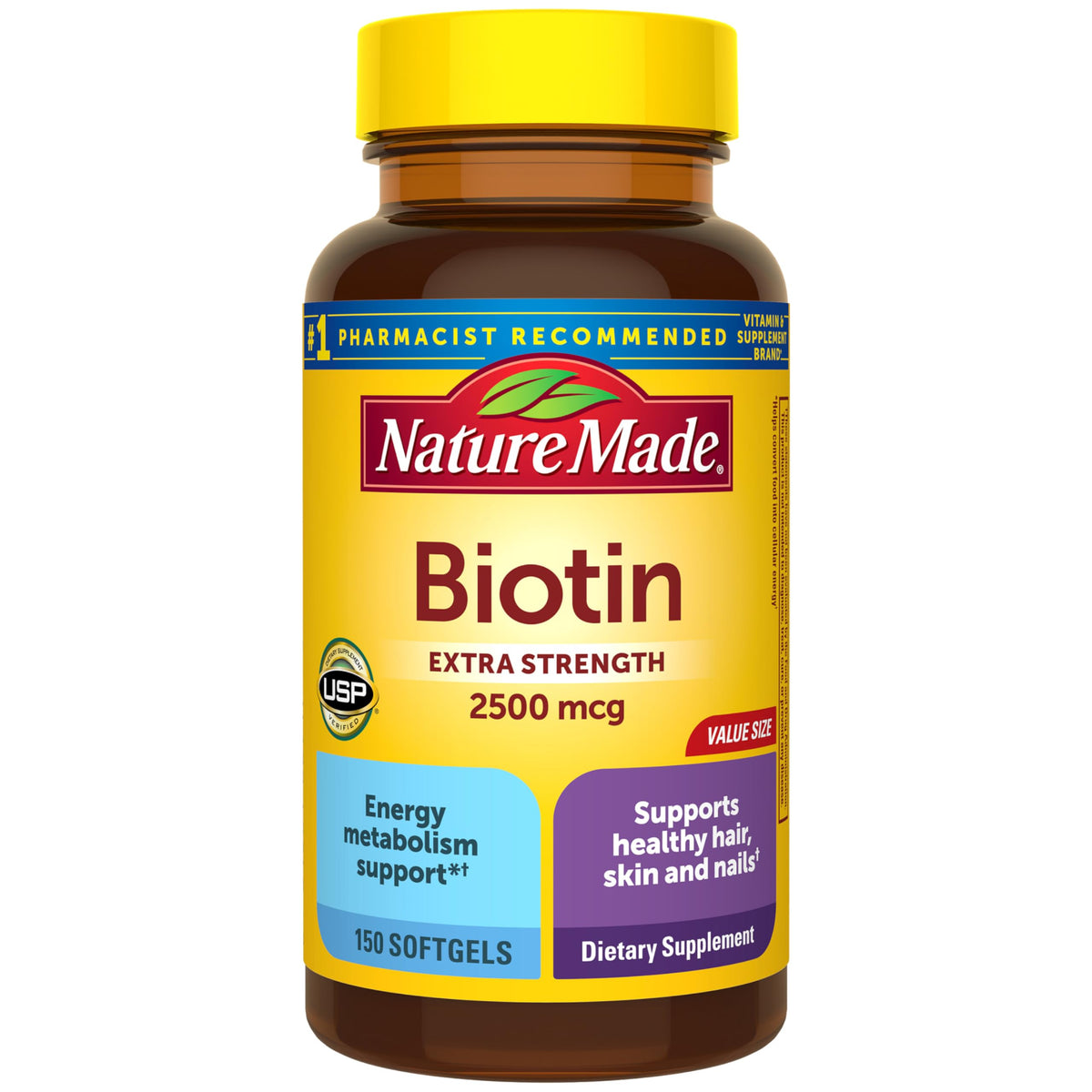 Nature Made Biotin Extra Strength 2500 mcg Softgels front view