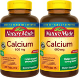 Nature Made Calcium 600 mg with Vitamin D3 Tablets front view, pack of 2