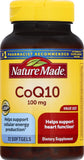 Nature Made CoQ10 100 mg Softgels 72 count bottle front view