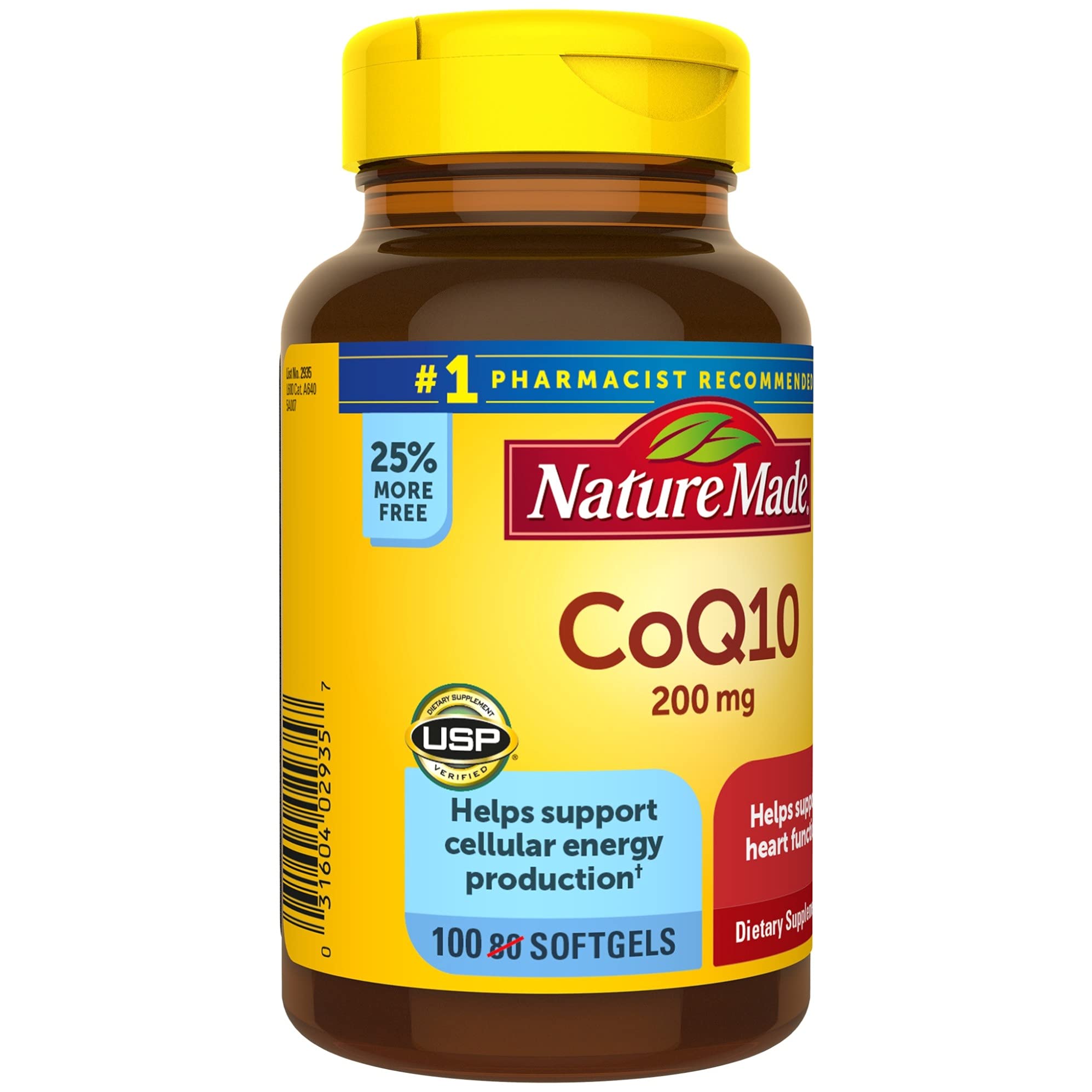 Nature Made CoQ10 200 mg Softgels with daily meal setup