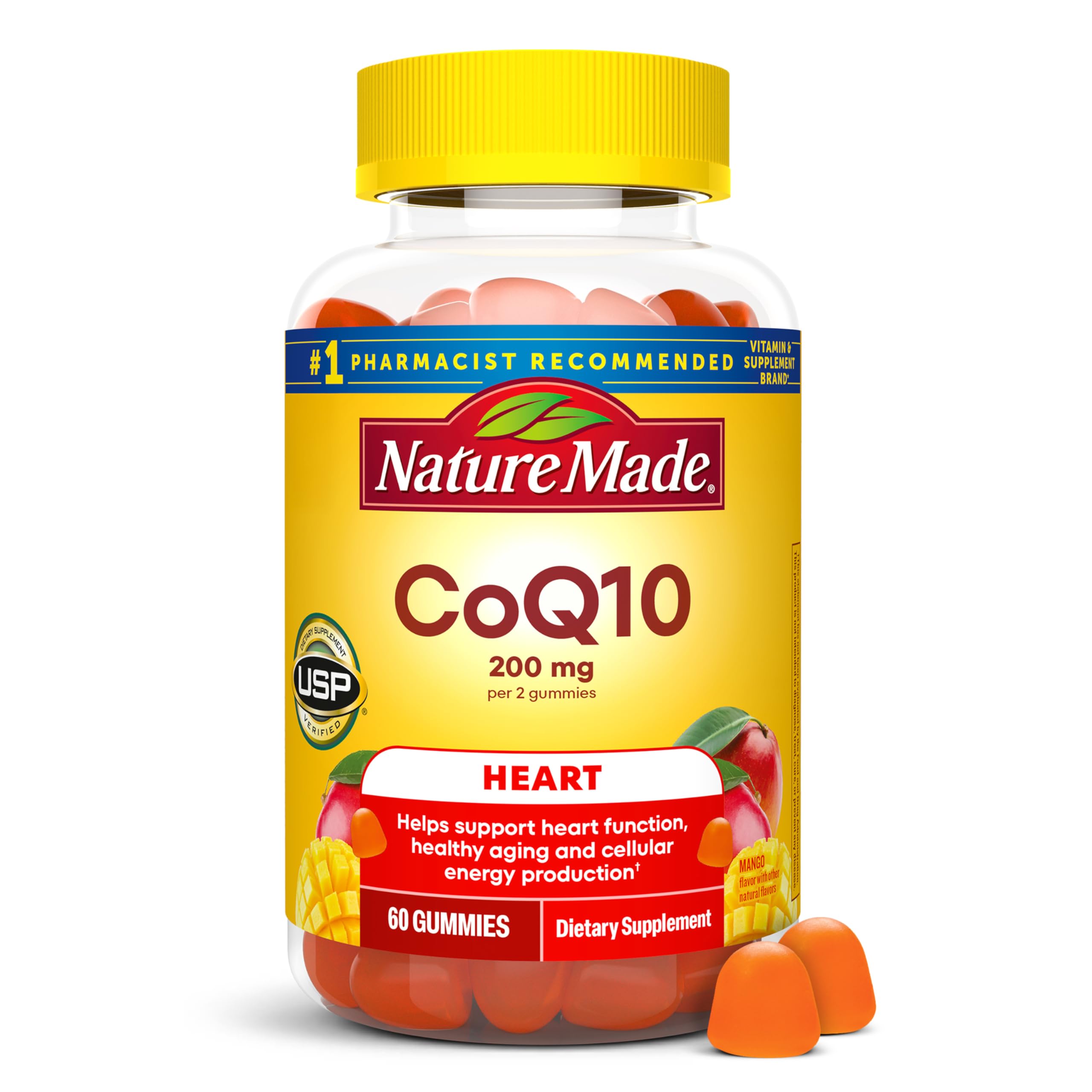 Nature Made CoQ10 200mg gummies bottle front view