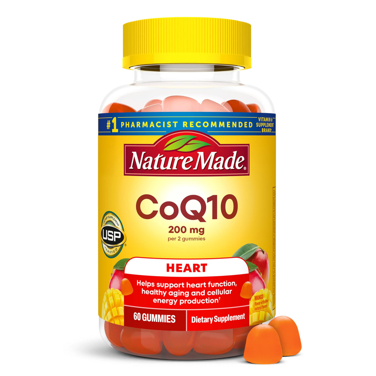 Nature Made CoQ10 200mg gummies bottle front view