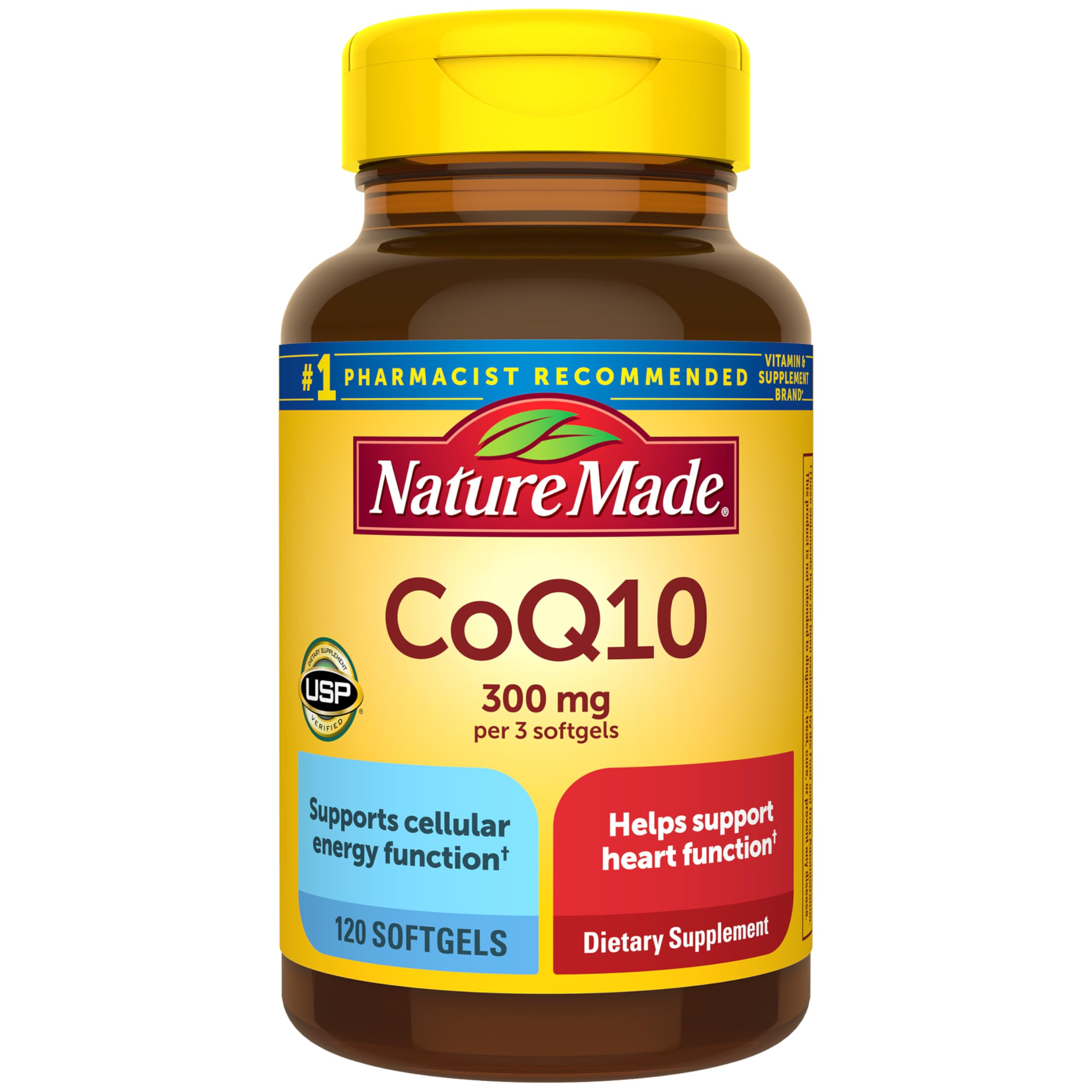Nature Made CoQ10 300 mg Softgels front view with packaging