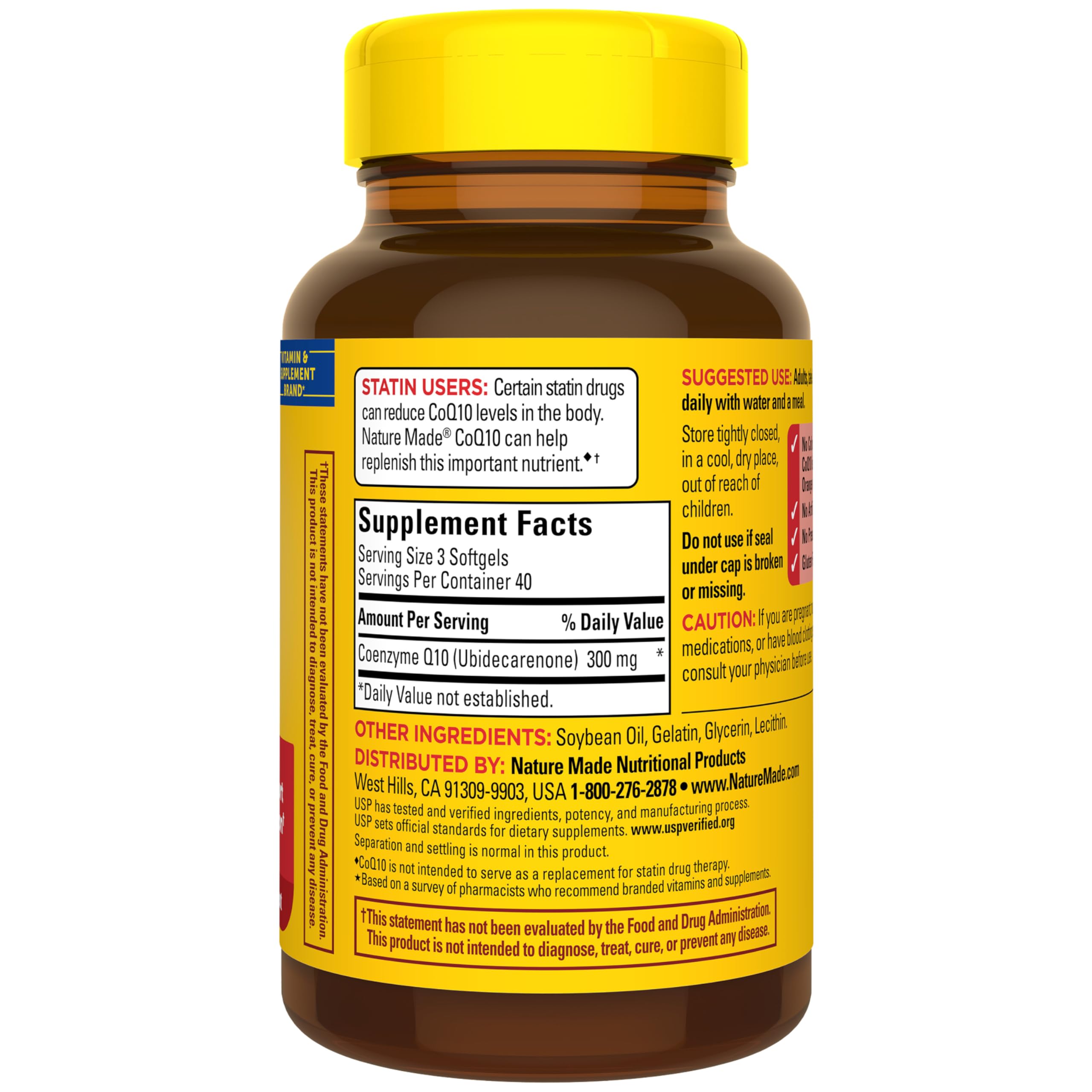 Nature Made CoQ10 300 mg Softgels with measuring spoon