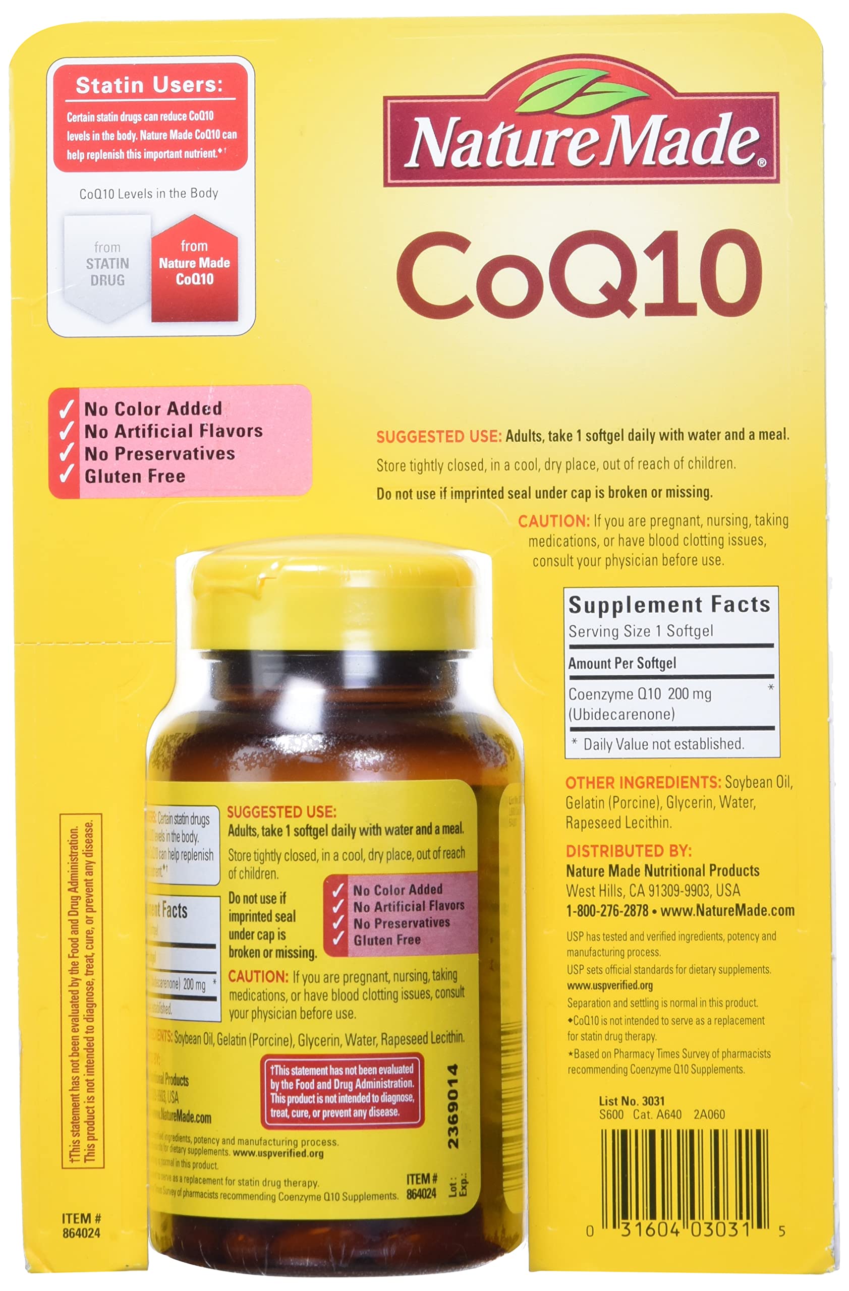 Nature Made CoQ10 softgels showing the softgel form
