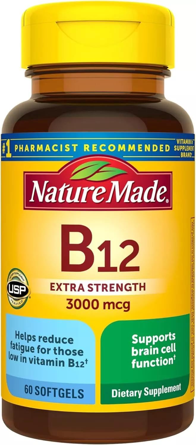 Nature Made Extra Strength Vitamin B12 3000 mcg Softgels front view