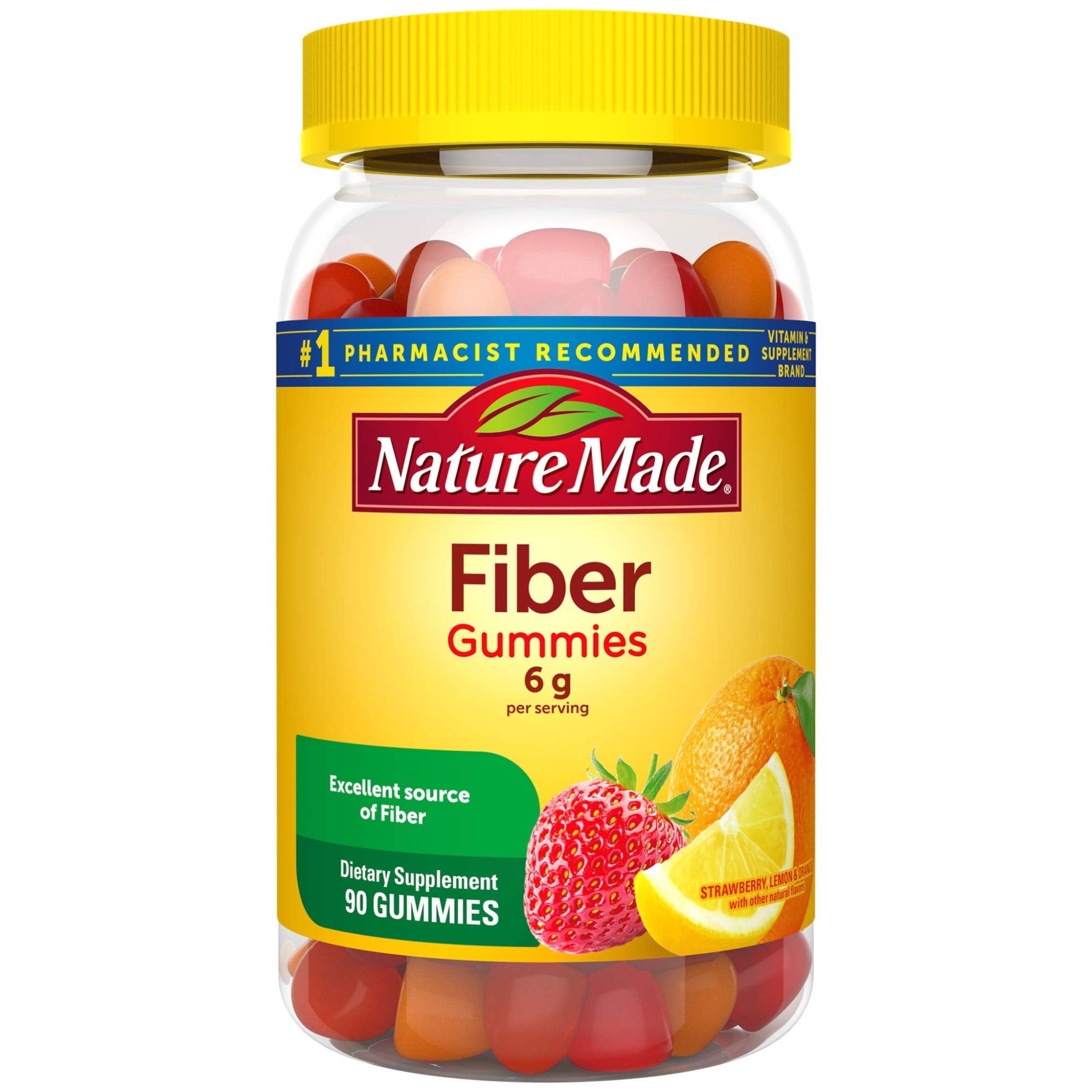 Nature Made Fiber Gummies 90 count bottle front view