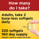 Nature Made Fish Oil 1000 mg Softgels in a hand for size reference
