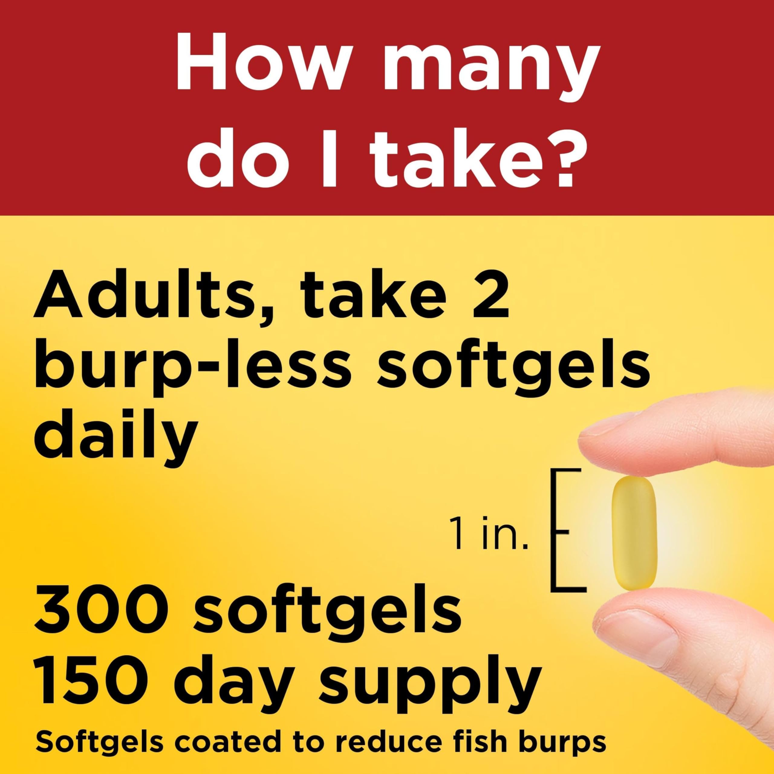 Nature Made Fish Oil 1200 mg Softgels back view