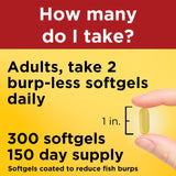Nature Made Fish Oil 1200 mg Softgels back view