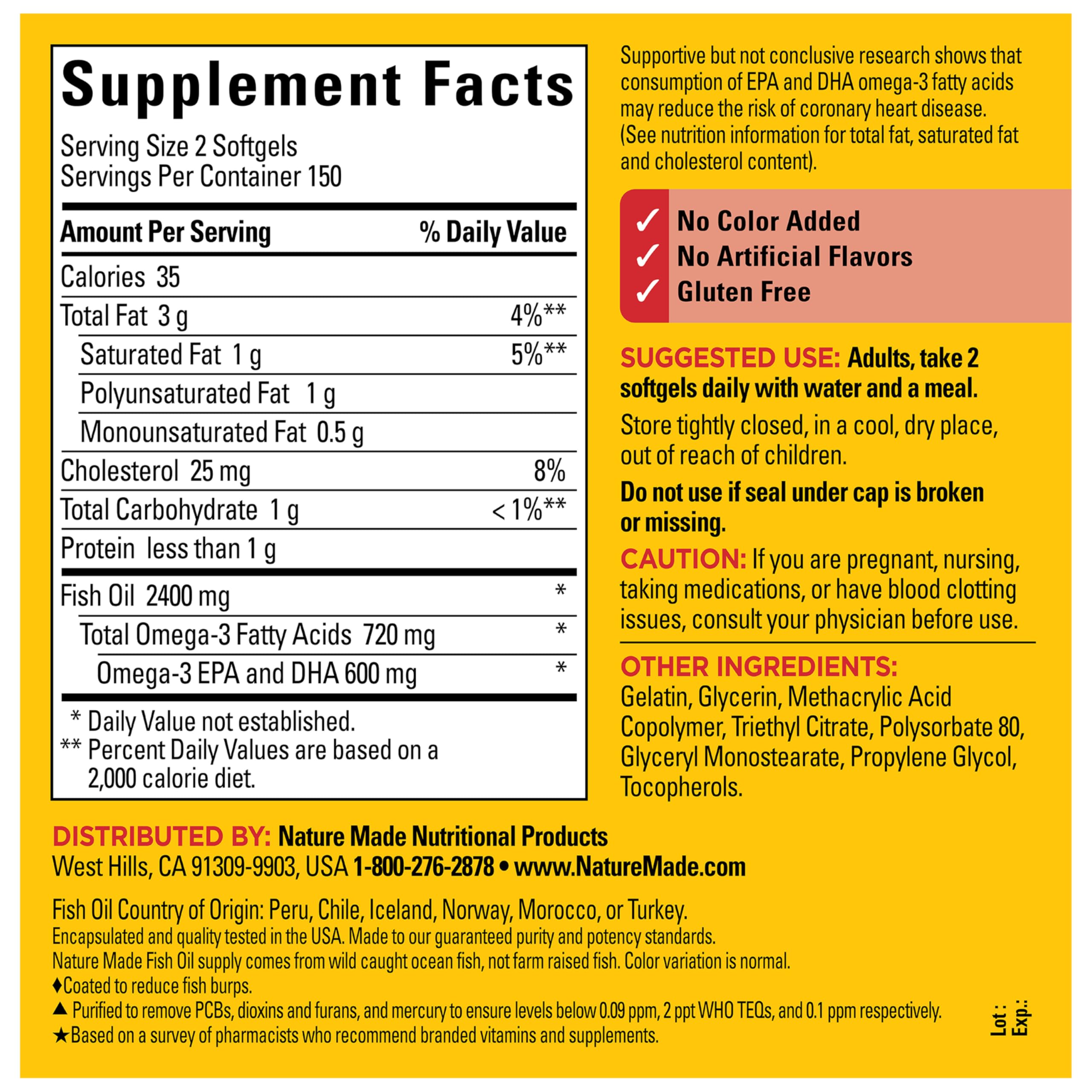 Nature Made Fish Oil 1200 mg Softgels with measuring spoon