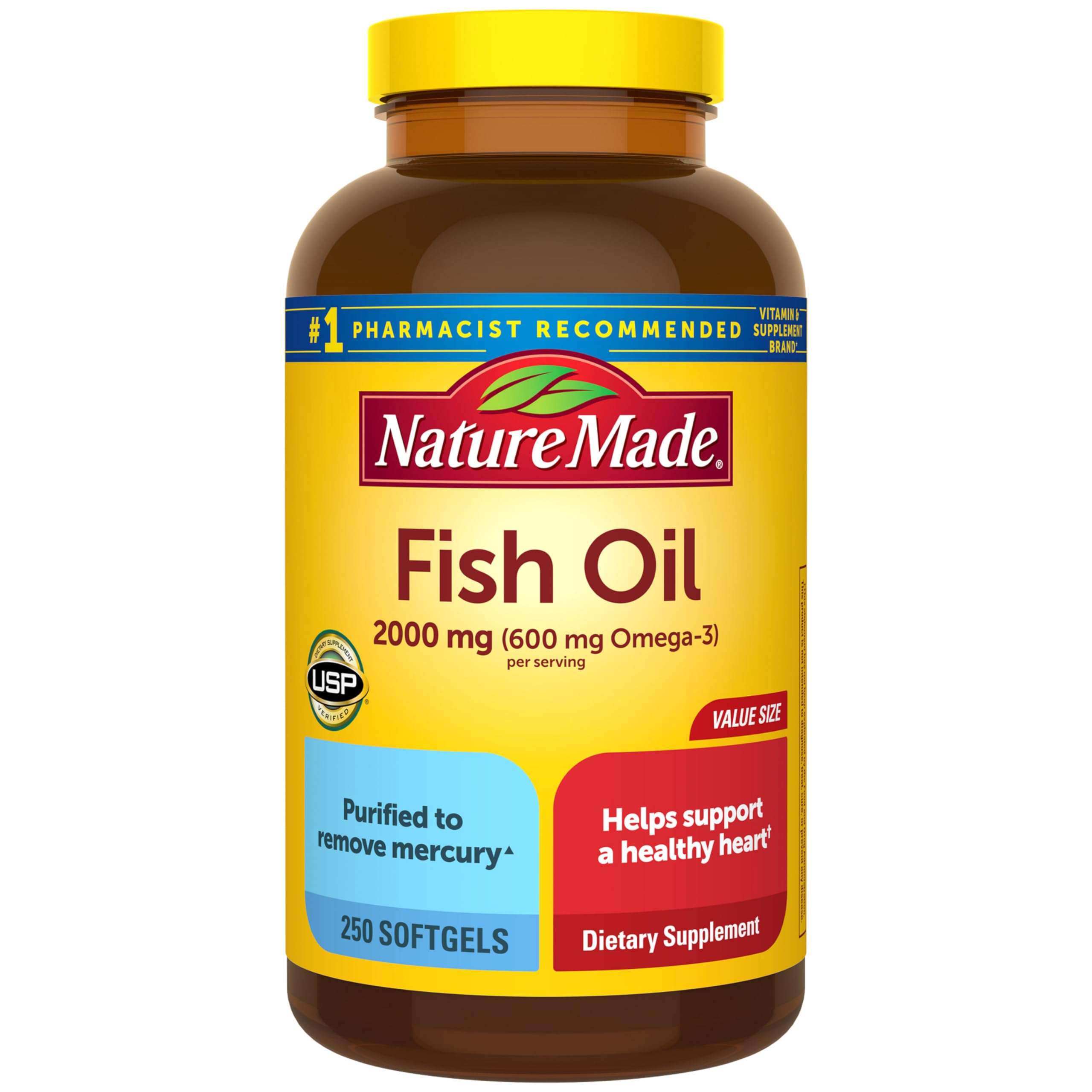 Nature Made Fish Oil 2000 mg softgels front view
