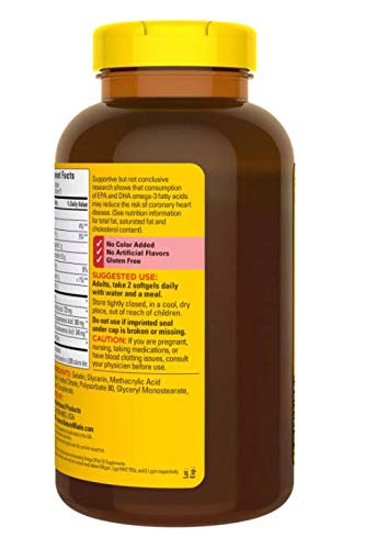 Nature Made Fish Oil Burp-Less 1200mg capsule bottle with dosage information
