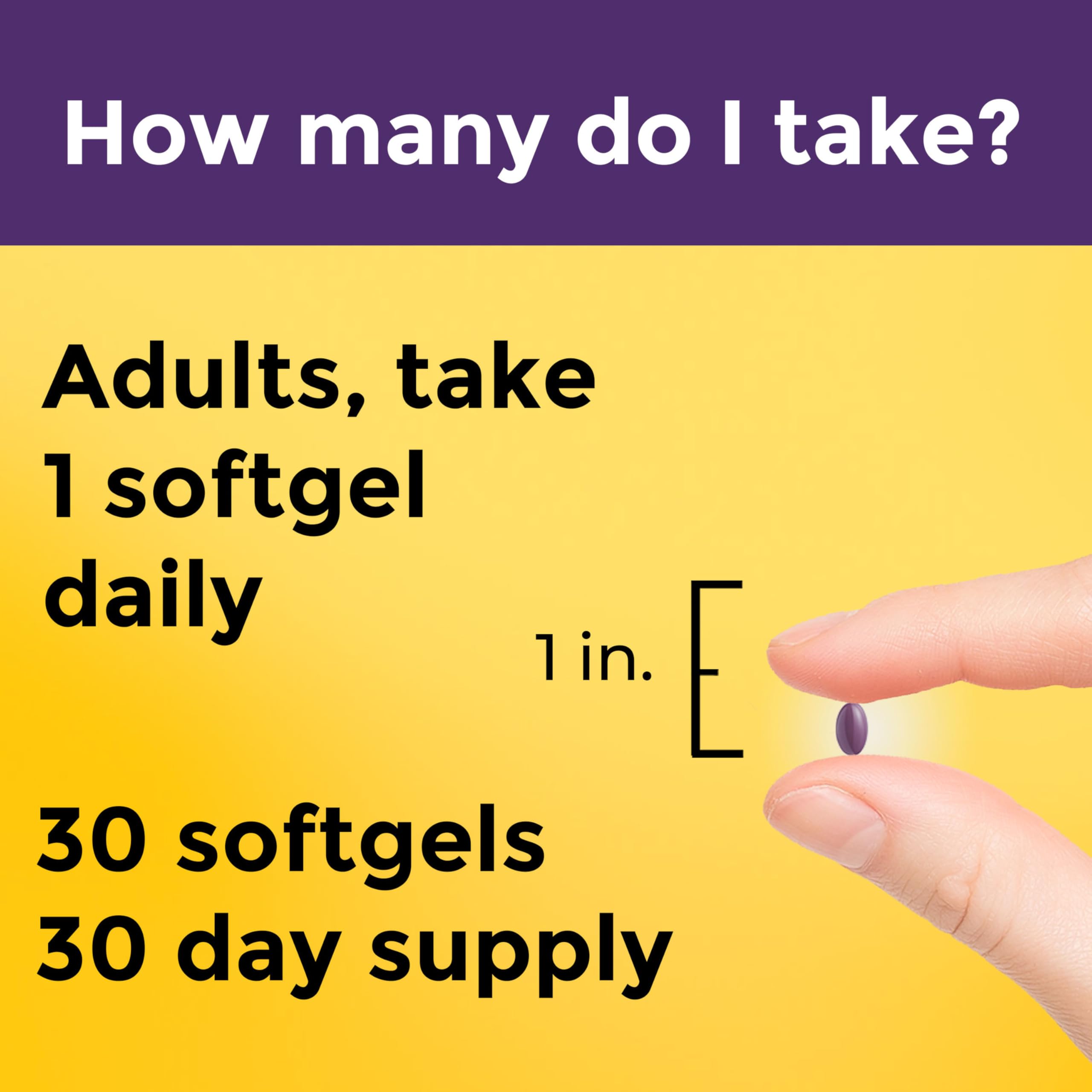 Nature Made Hair Growth Softgels displayed with a meal