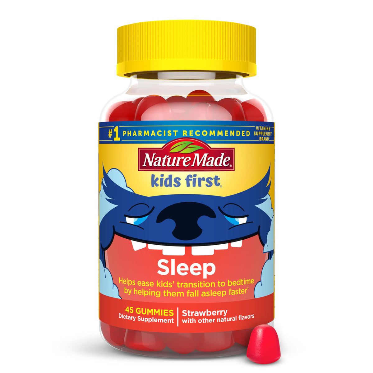 Nature Made Kids Melatonin Gummies 45 count bottle front view