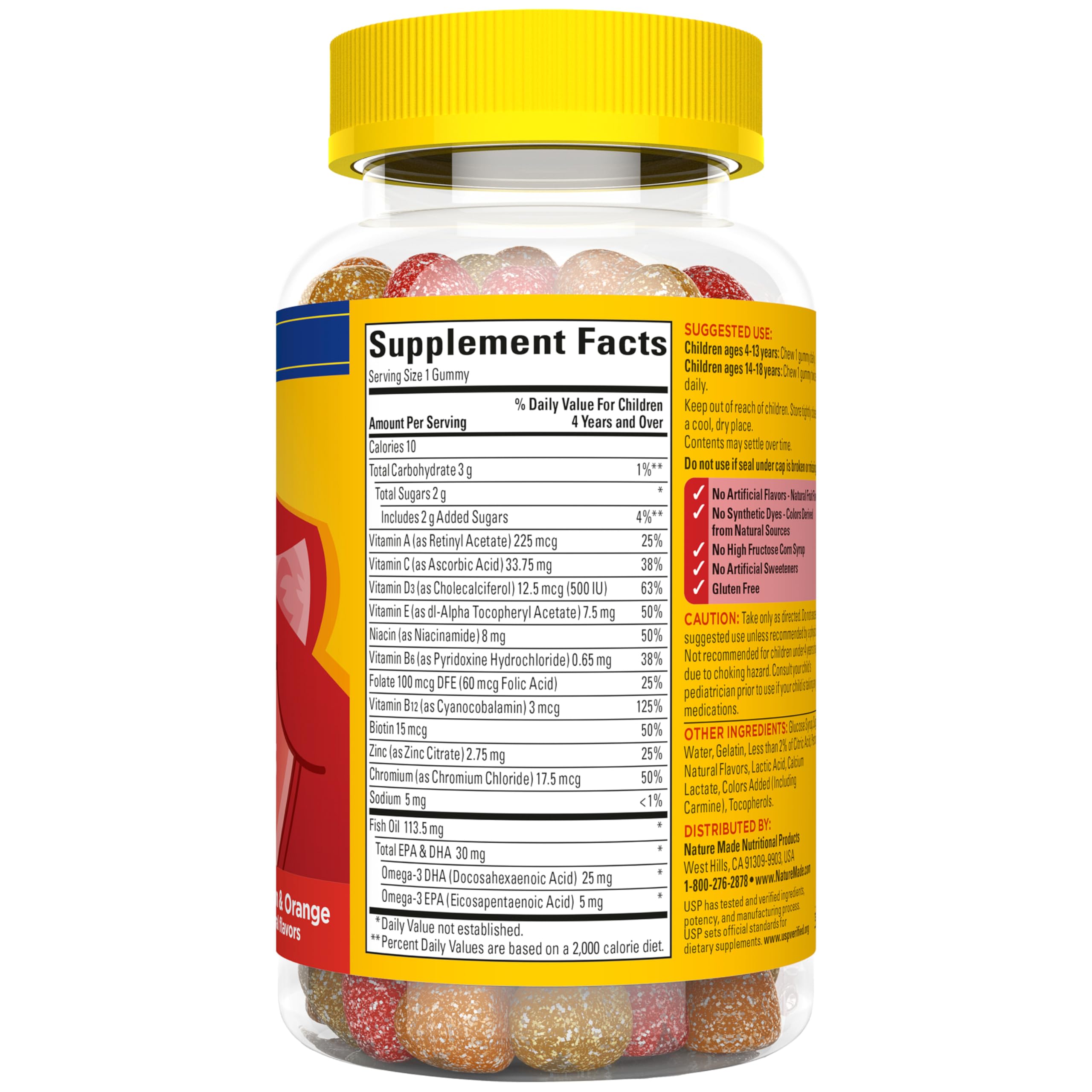 Nature Made Kids Multivitamin Gummies ingredients list