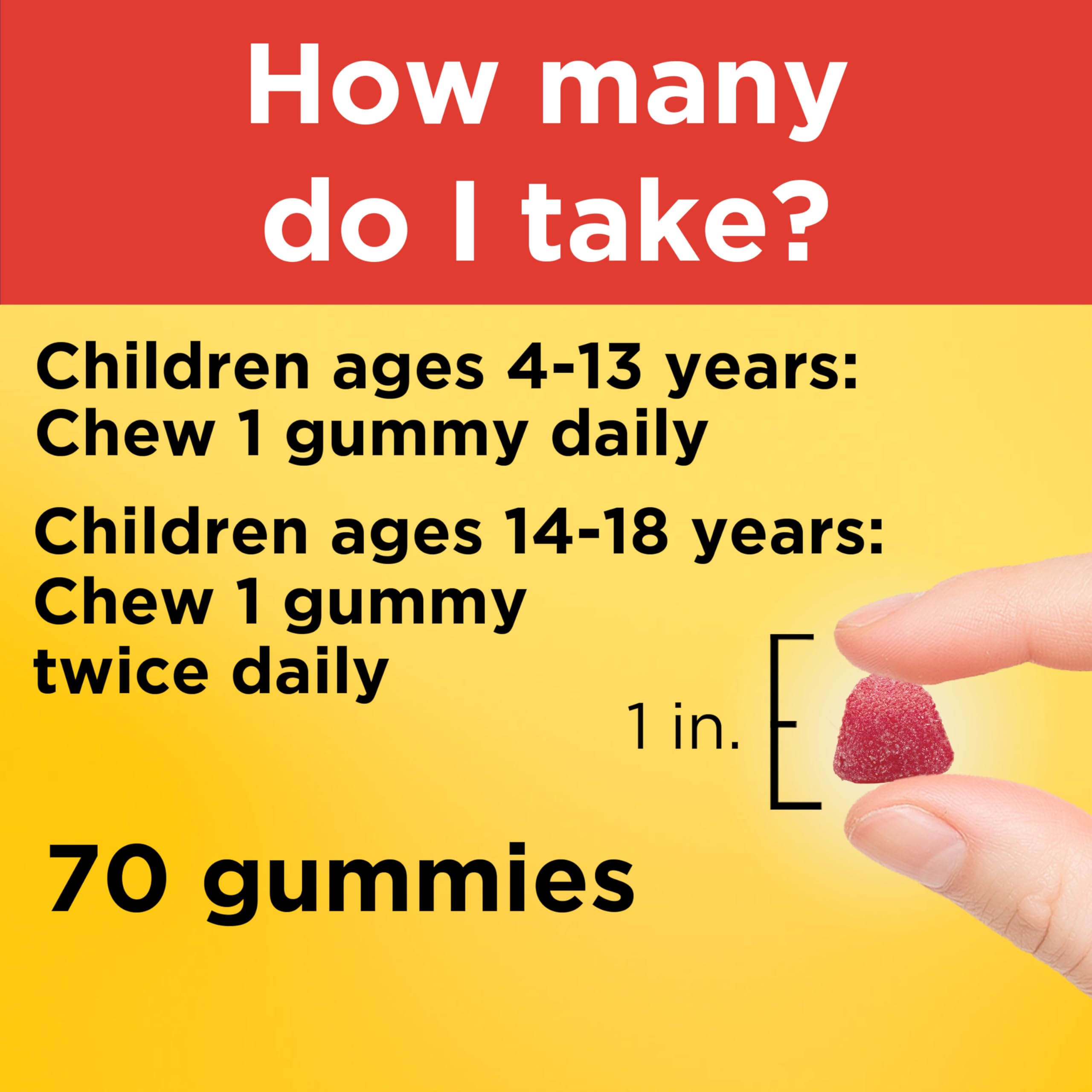 Nature Made Kids Multivitamin Gummies nutritional information
