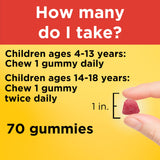 Nature Made Kids Multivitamin Gummies nutritional information