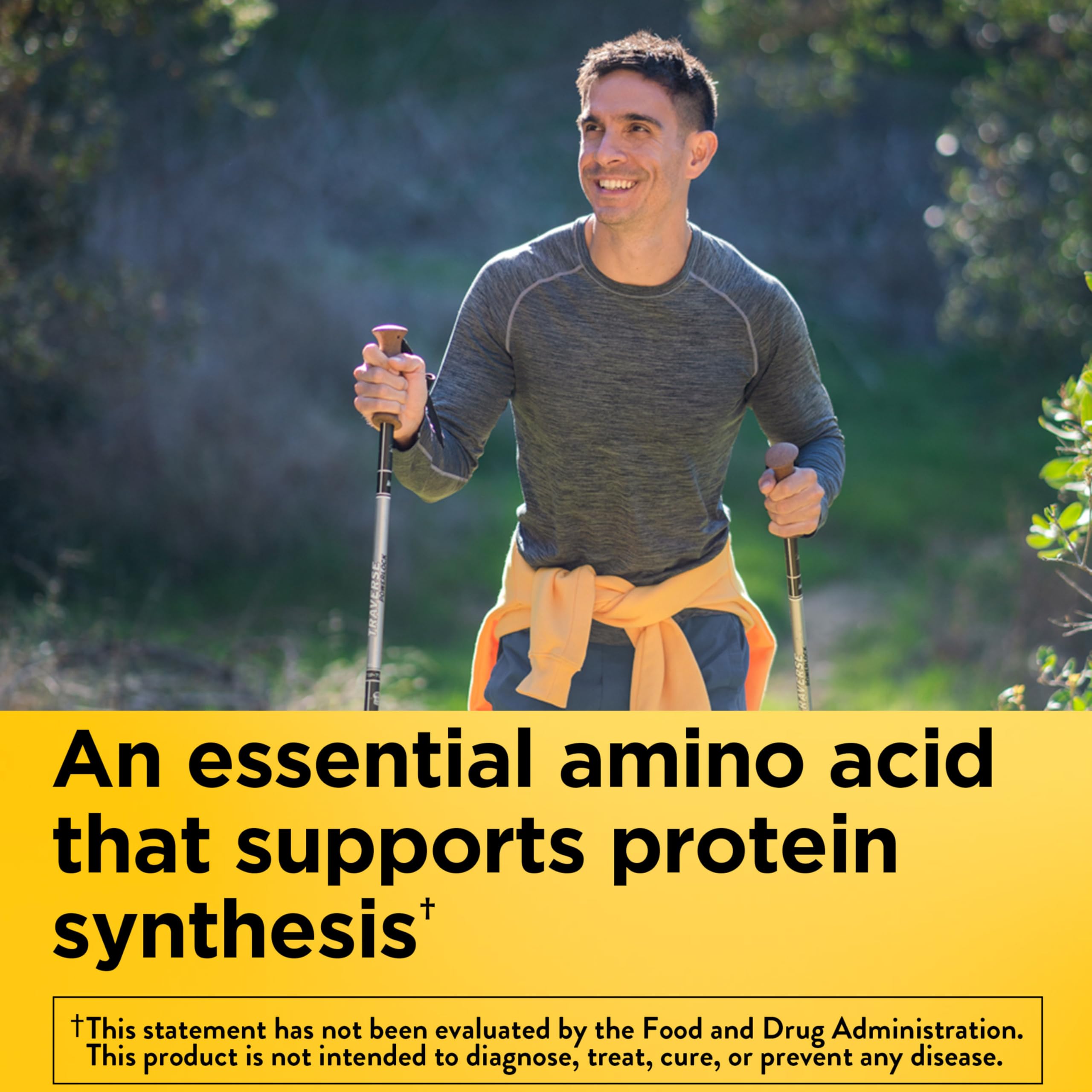 Nature Made L-Lysine 1000mg Tablets side view showing label