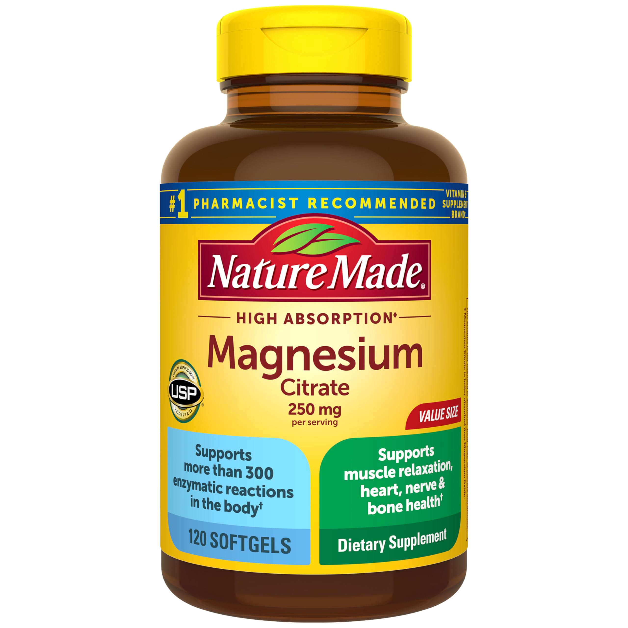 Nature Made Magnesium Citrate 250mg softgels front view