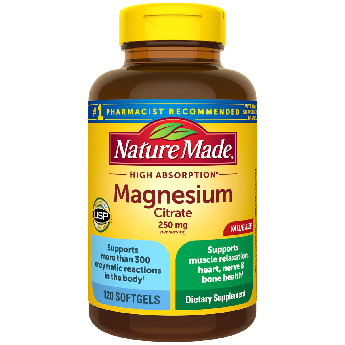 Nature Made Magnesium Citrate 250mg softgels front view