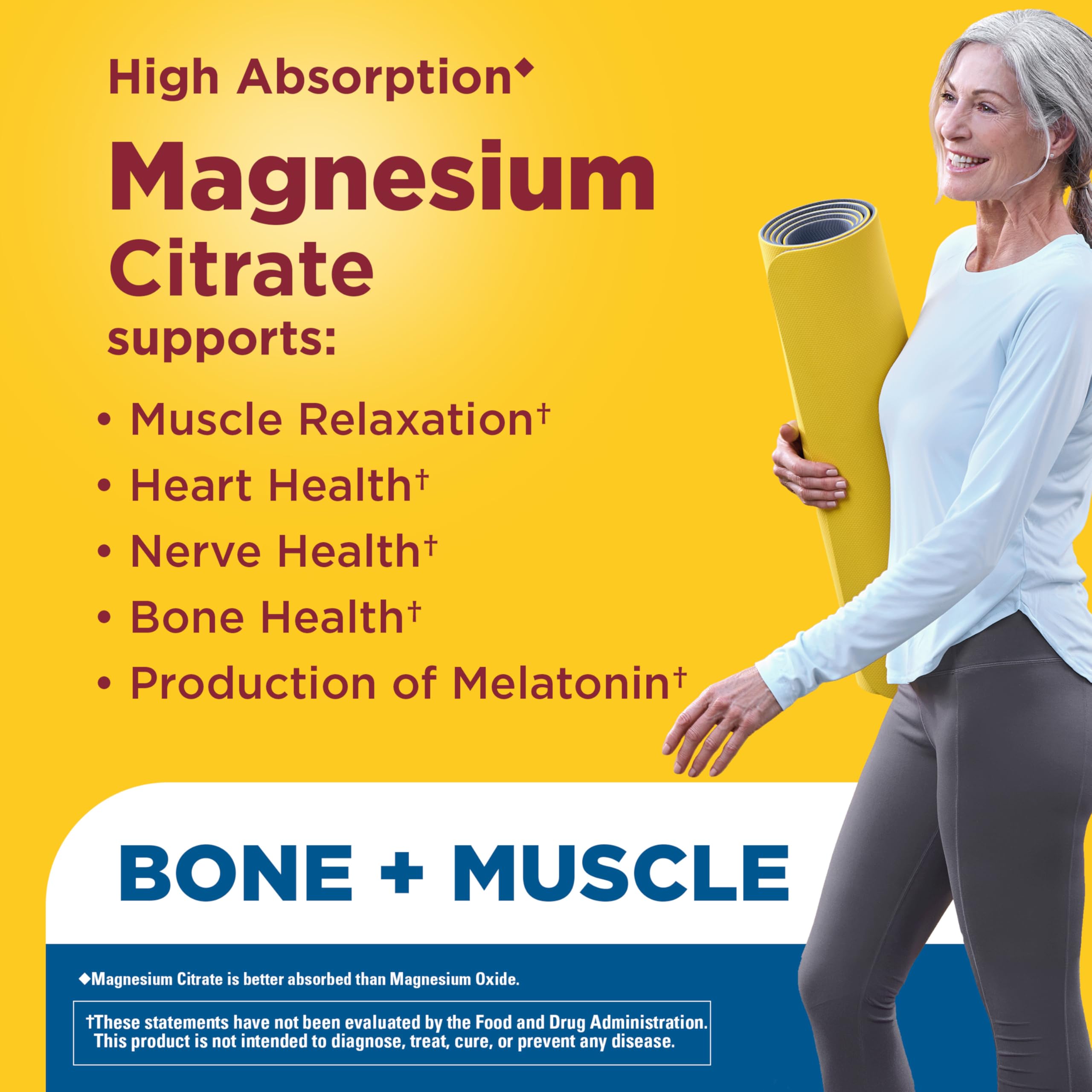 Nature Made Magnesium Citrate Gummies 200mg bottle side view