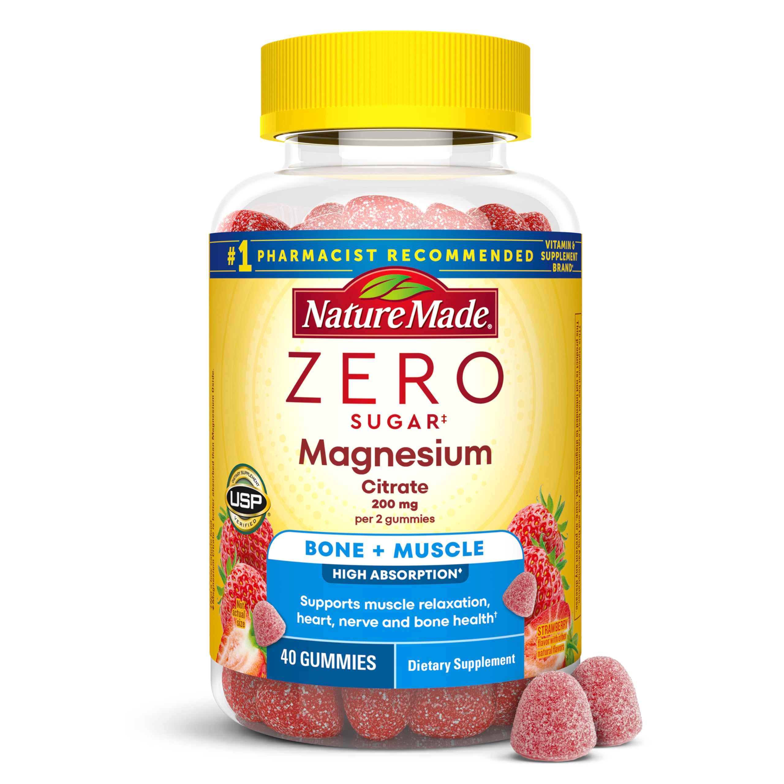 Nature Made Magnesium Citrate Gummies 200mg front view