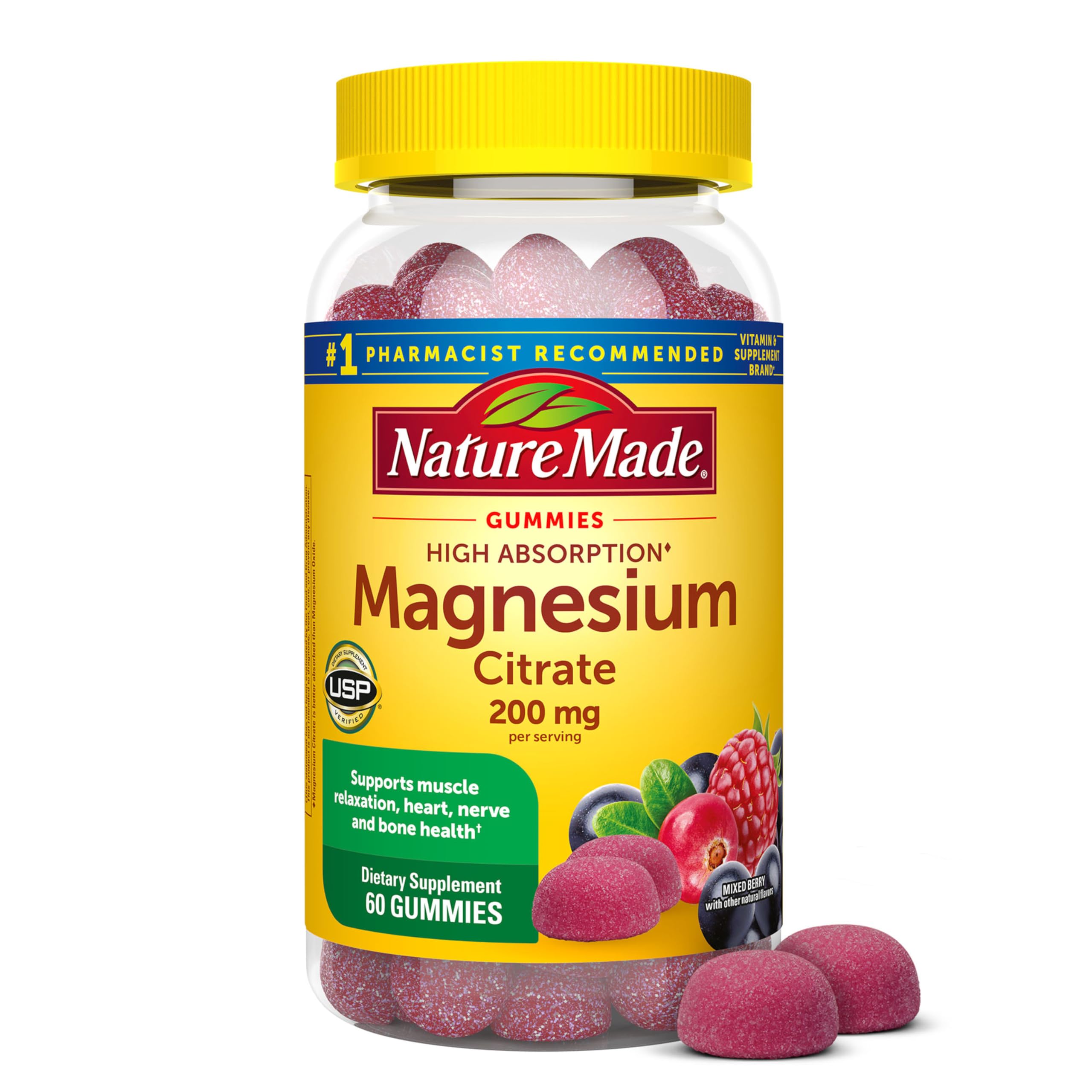 Nature Made Magnesium Citrate Gummies 200mg front view