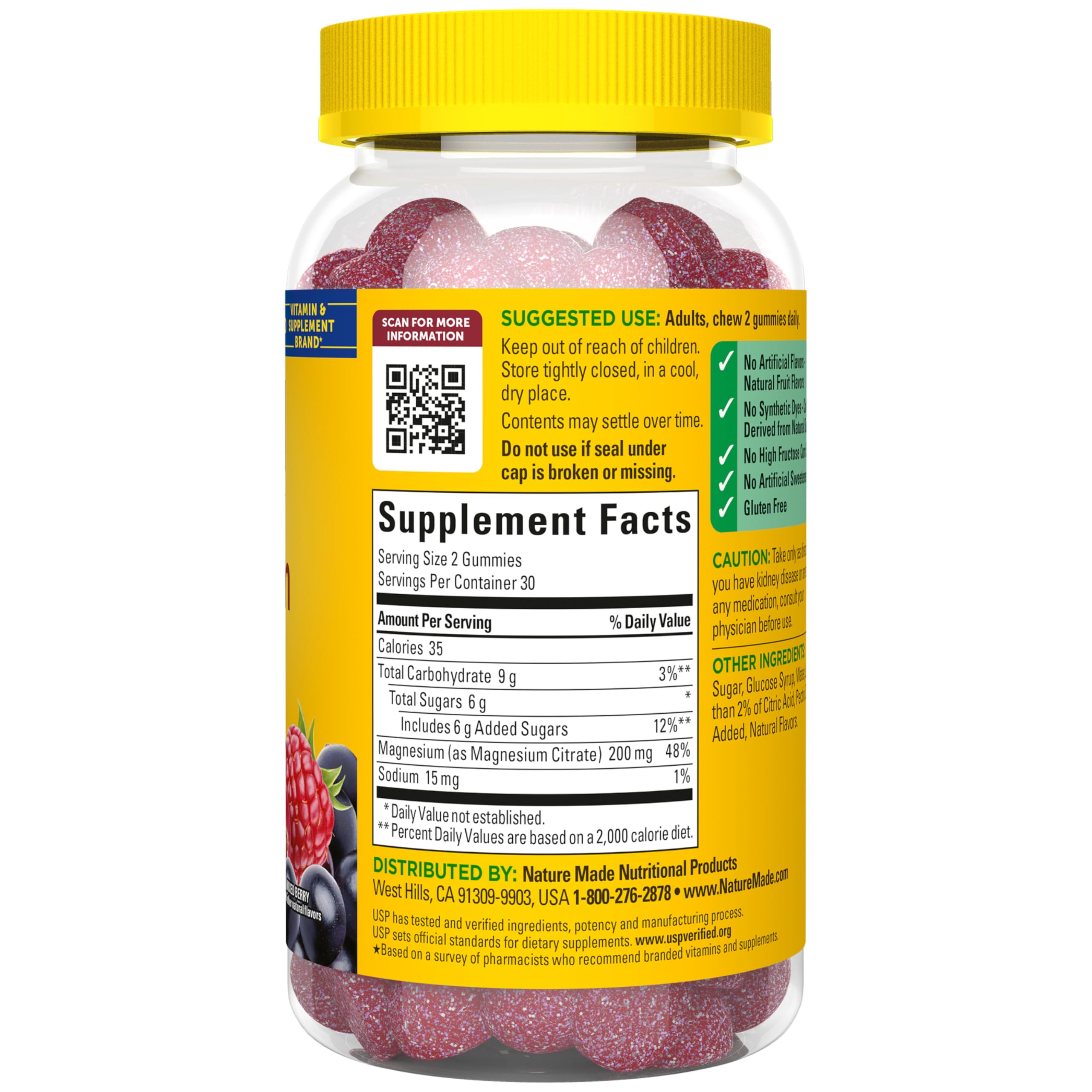 Nature Made Magnesium Citrate Gummies in a hand