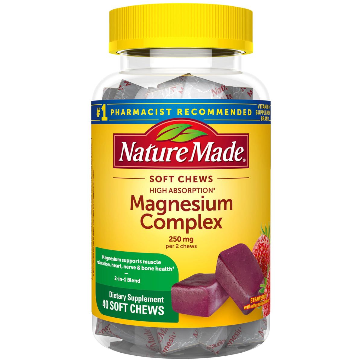 Nature Made Magnesium Complex Soft Chews 250mg front view