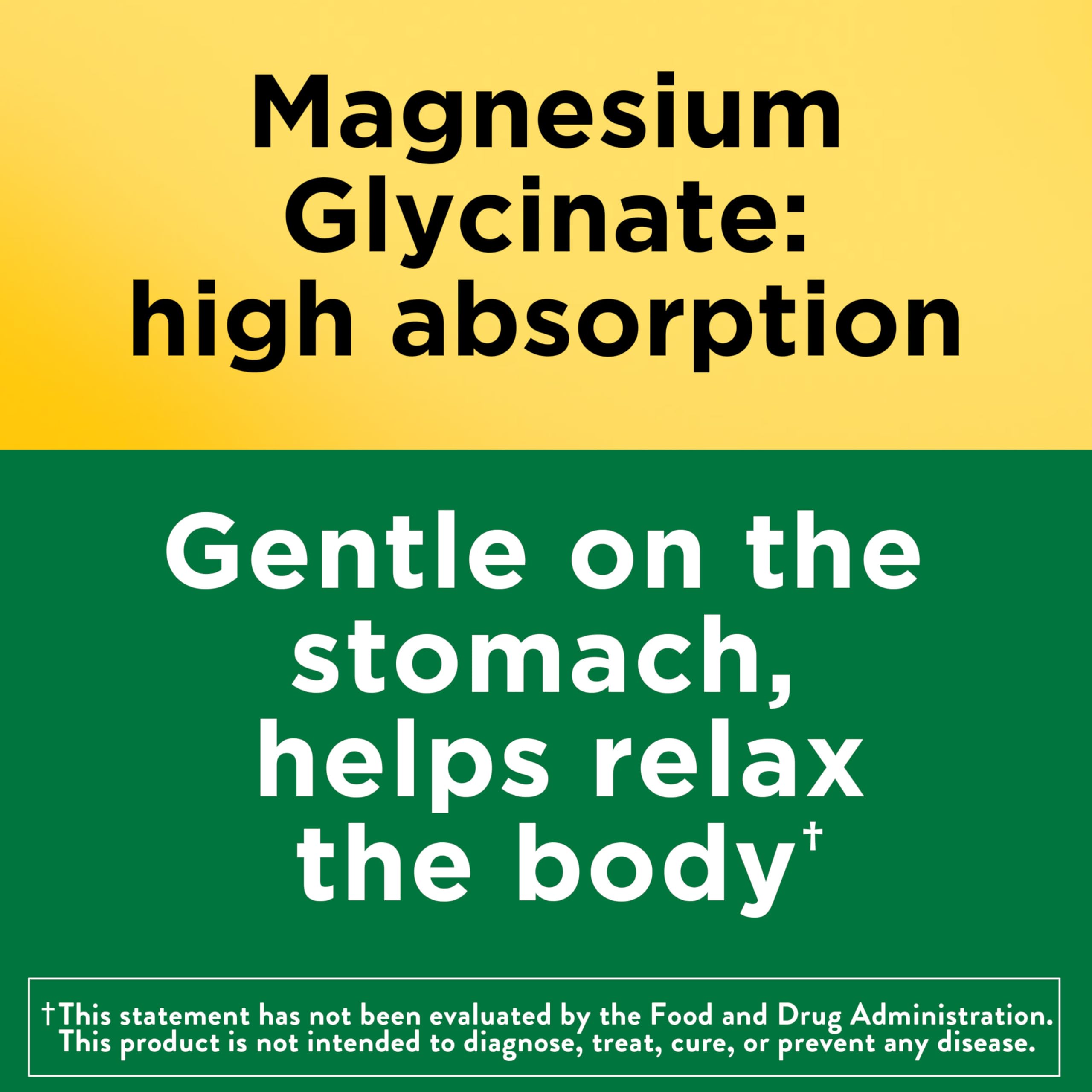 Nature Made Magnesium Glycinate 200mg Capsules back label