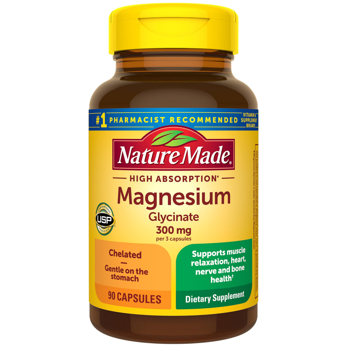 Nature Made Magnesium Glycinate Capsules 300 mg front view