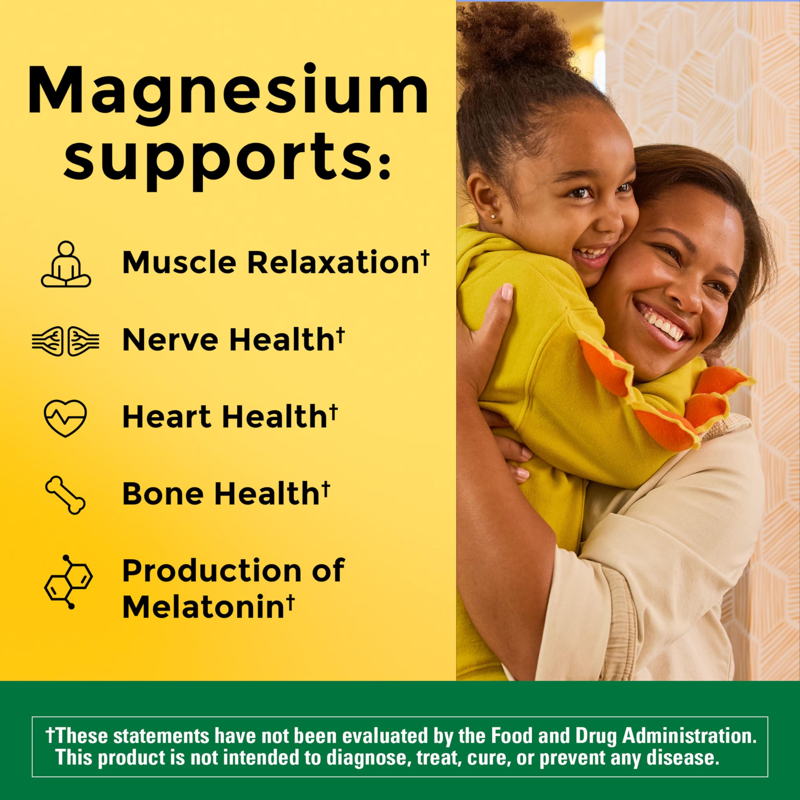 Nature Made Magnesium Oxide 250 mg Tablets bottle side view