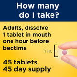 Nature Made Melatonin 10mg Fast Dissolve Tablets on a wooden table