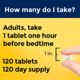 Nature Made Melatonin 3mg tablets with water glass