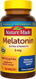 Nature Made Melatonin 5mg Extra Strength Sleep Supplement 90 Tablets front view