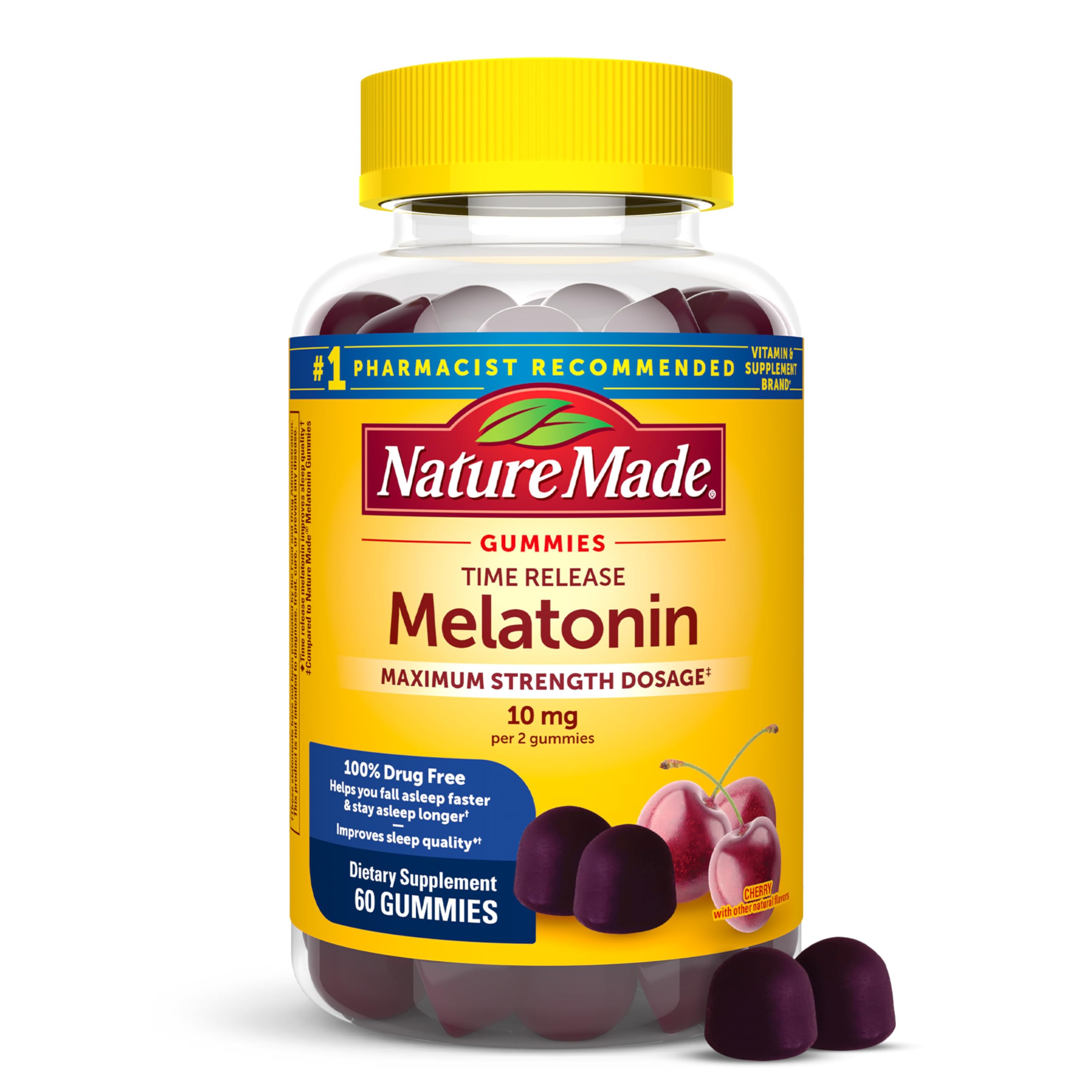 Nature Made Melatonin Gummies 10mg Time Release front view