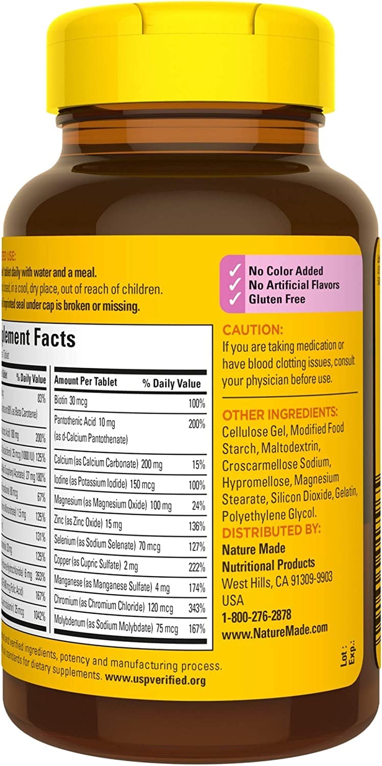 Nature Made Multi For Her 50 Plus bottle with screw-top closure
