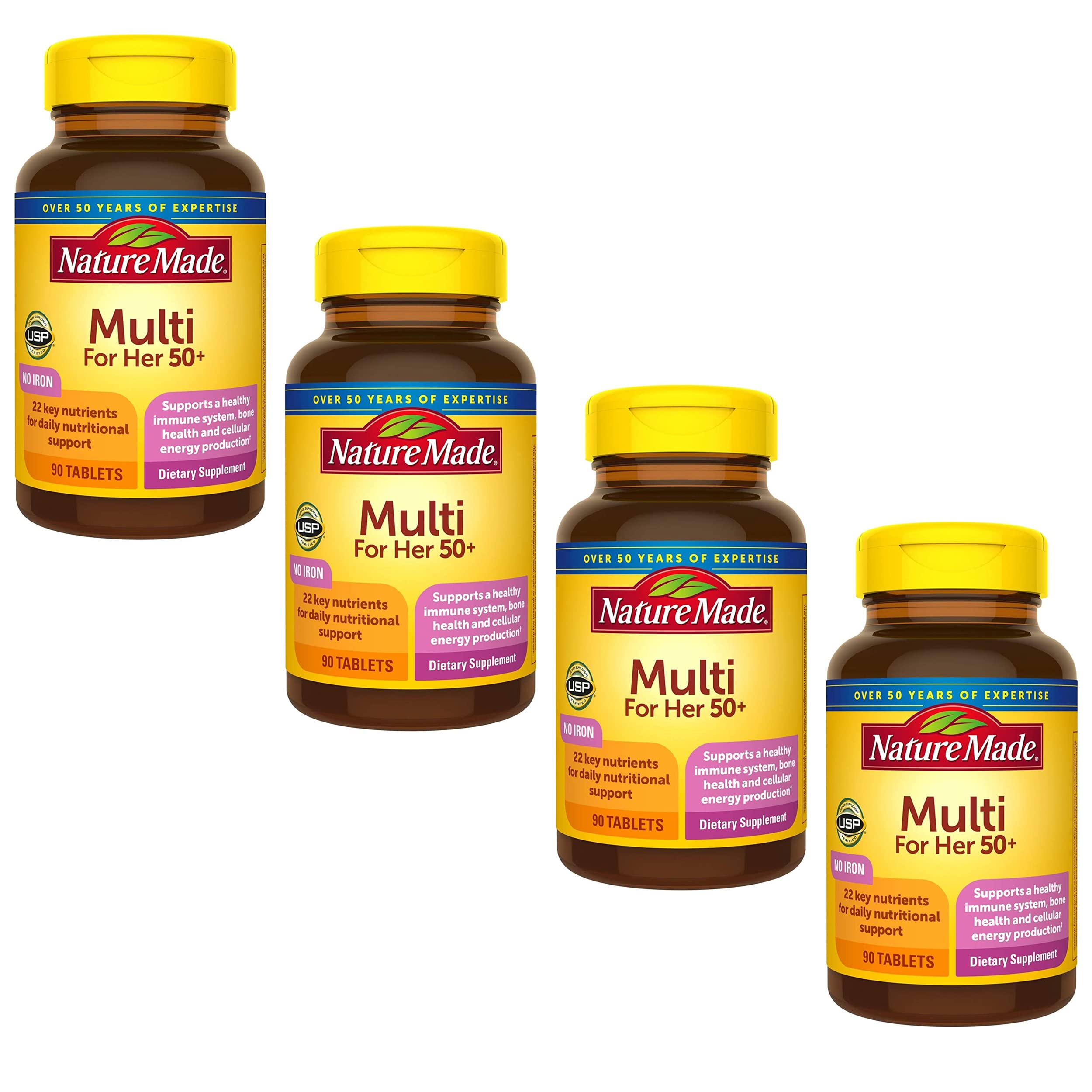 Nature Made Multi For Her 50 Plus multivitamin tablets front view